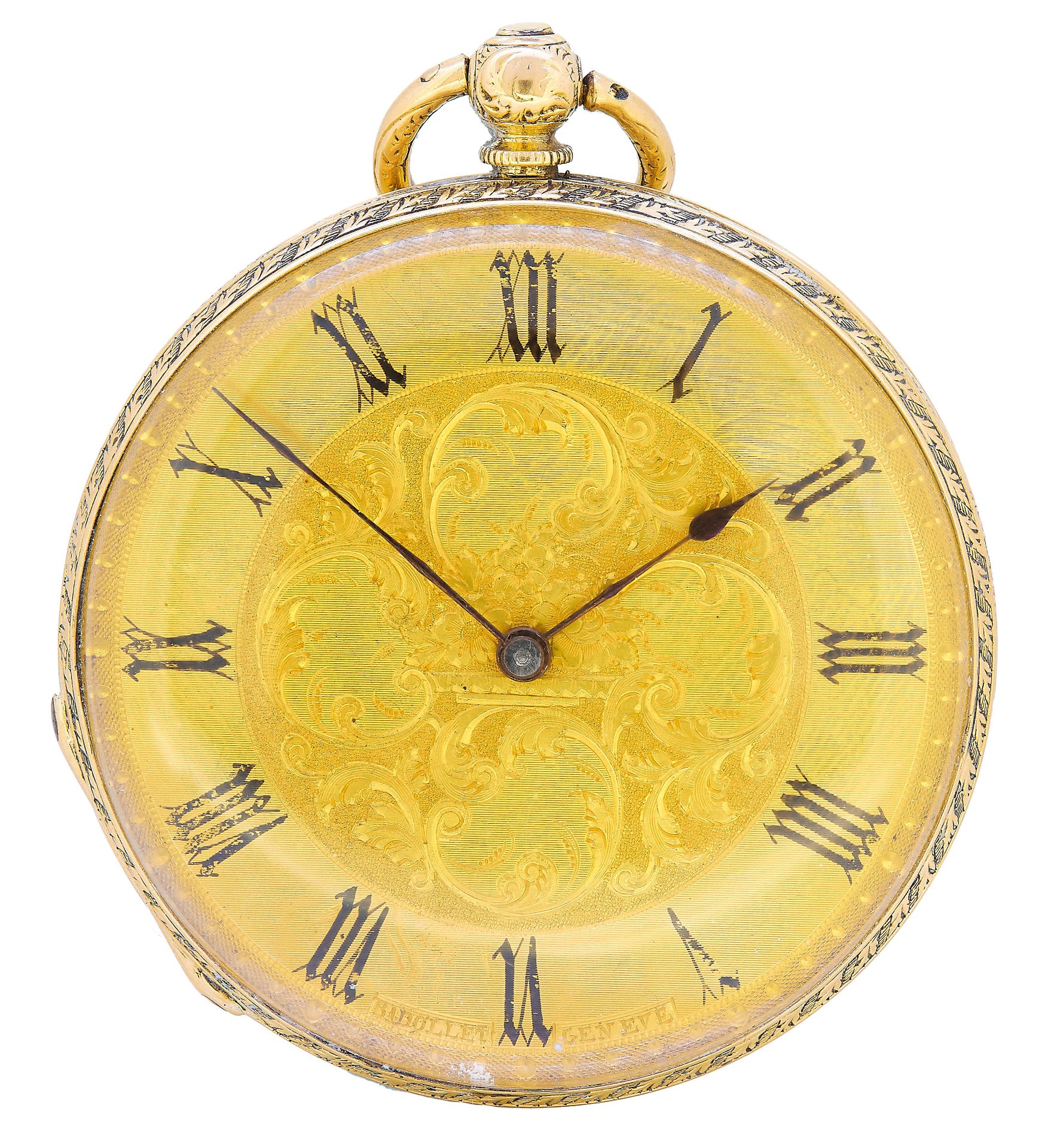 J. Badollet, ANTIQUE VICTORIAN ENAMEL AND DIAMOND POCKET WATCH. - Image 2 of 2