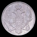 RUSSIA, PLATINUM 3 RUBLE, 1842