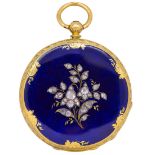 J. Badollet, ANTIQUE VICTORIAN ENAMEL AND DIAMOND POCKET WATCH.