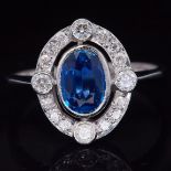 SAPPHIRE AND DIAMOND DRESS RING