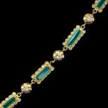 EMERALD AND DIAMOND LINK BRACELET