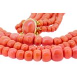IMPORTANT CORAL 3-ROW NECKLACE