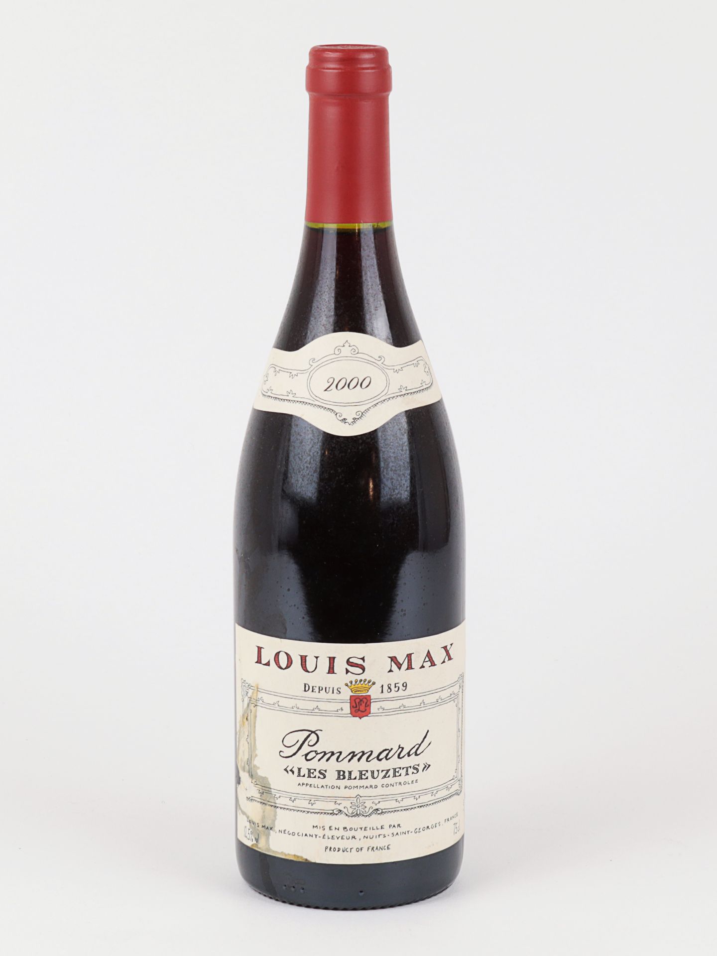 Rotwein - Pommard 1 Fl., Frankreich, Louis Max, 2000, "Les Bleuzets", 12,5 %, 75 cl., Etikett