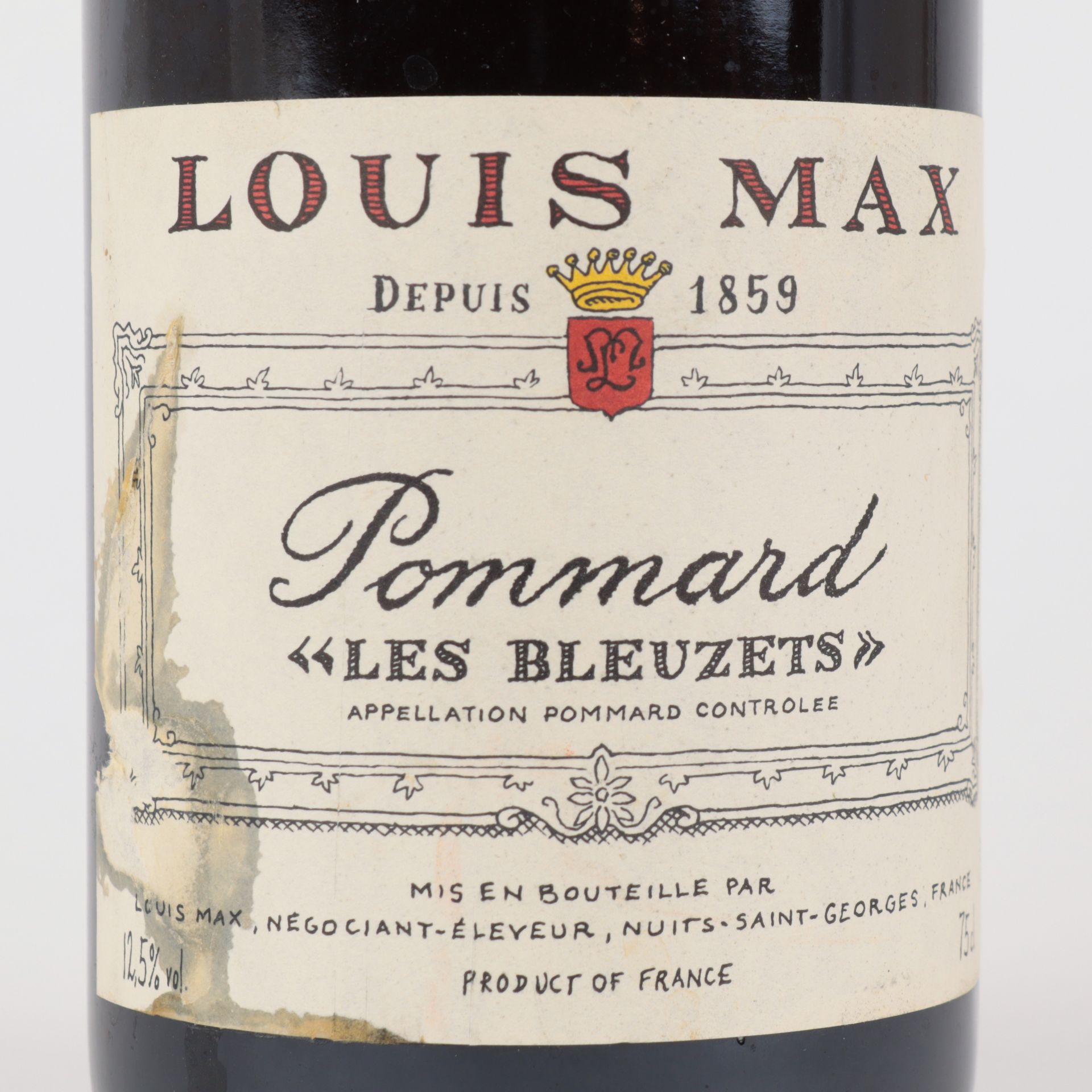 Rotwein - Pommard 1 Fl., Frankreich, Louis Max, 2000, "Les Bleuzets", 12,5 %, 75 cl., Etikett - Bild 2 aus 2