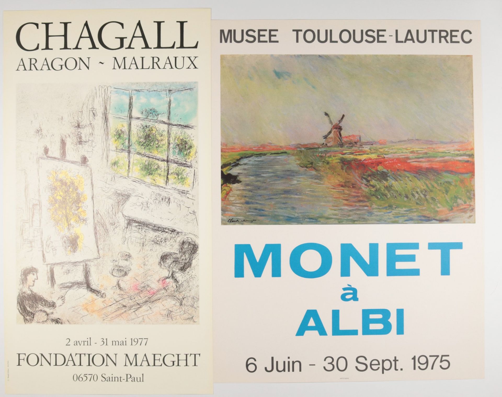 Ausstellungsplakat - Monet, Claude/Chagall, Marc 2 St. bestehend aus: 1x Claude Monet, 1840 Paris -