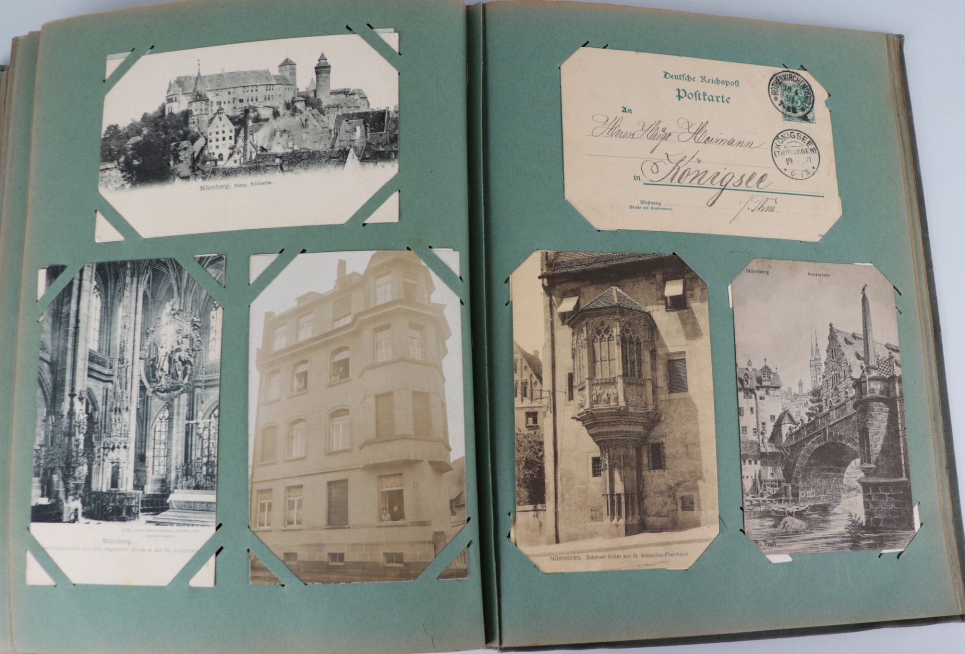 Postkartenalbum ab ca. 1900, ca. 260 St,, Aufdruck "Kriegserinnerungen", AK s./w. u. farb. - Bild 14 aus 14