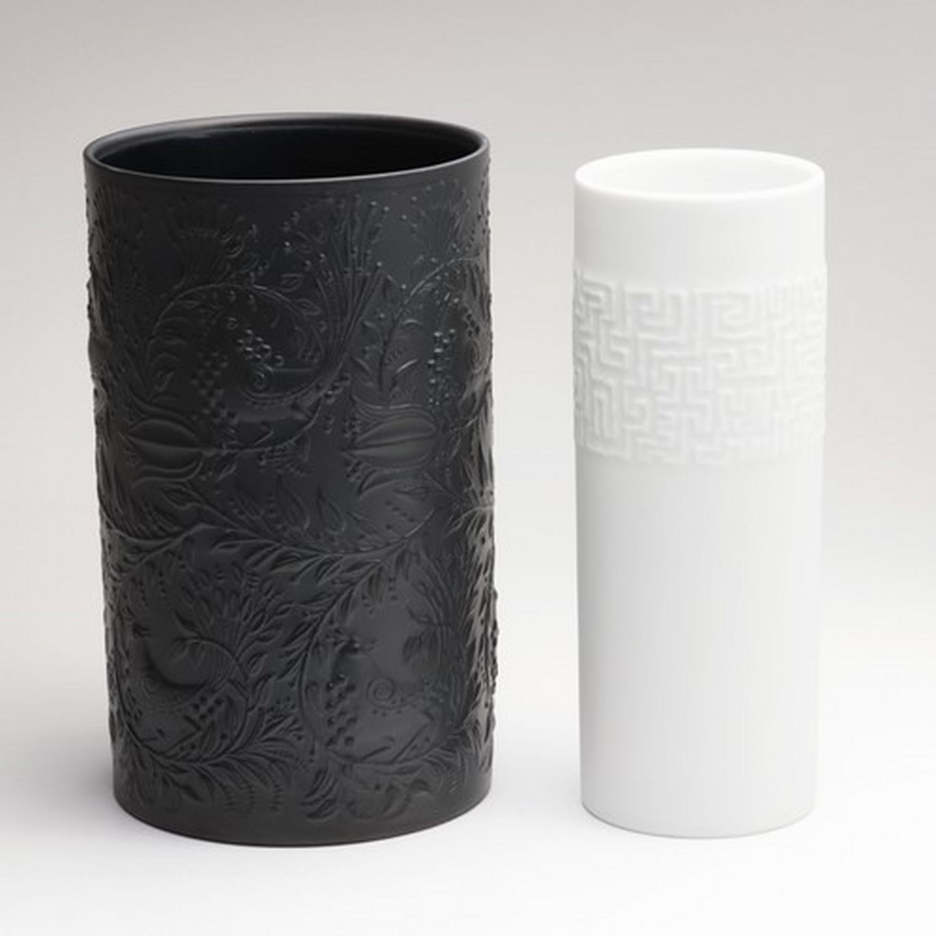 Rosenthal - Vasen grüne Stempelmarke, studio-line, 2 St. bestehend aus: 1x "Porcelaine Noire",