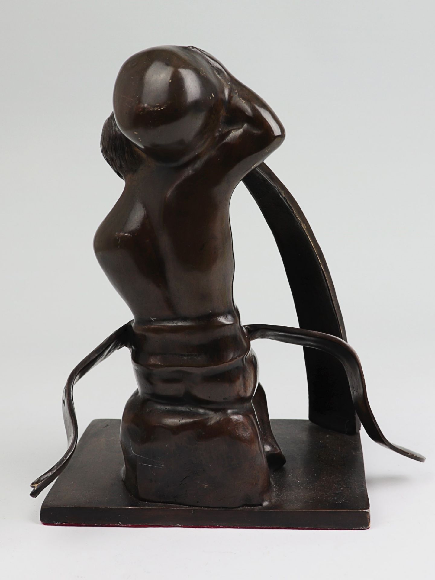 Bronzefigur - Auszeichnung 20.Jh., Italien, Bronze, dunkelbraun patiniert, Preis v. Sele D'Oro - Image 3 of 6