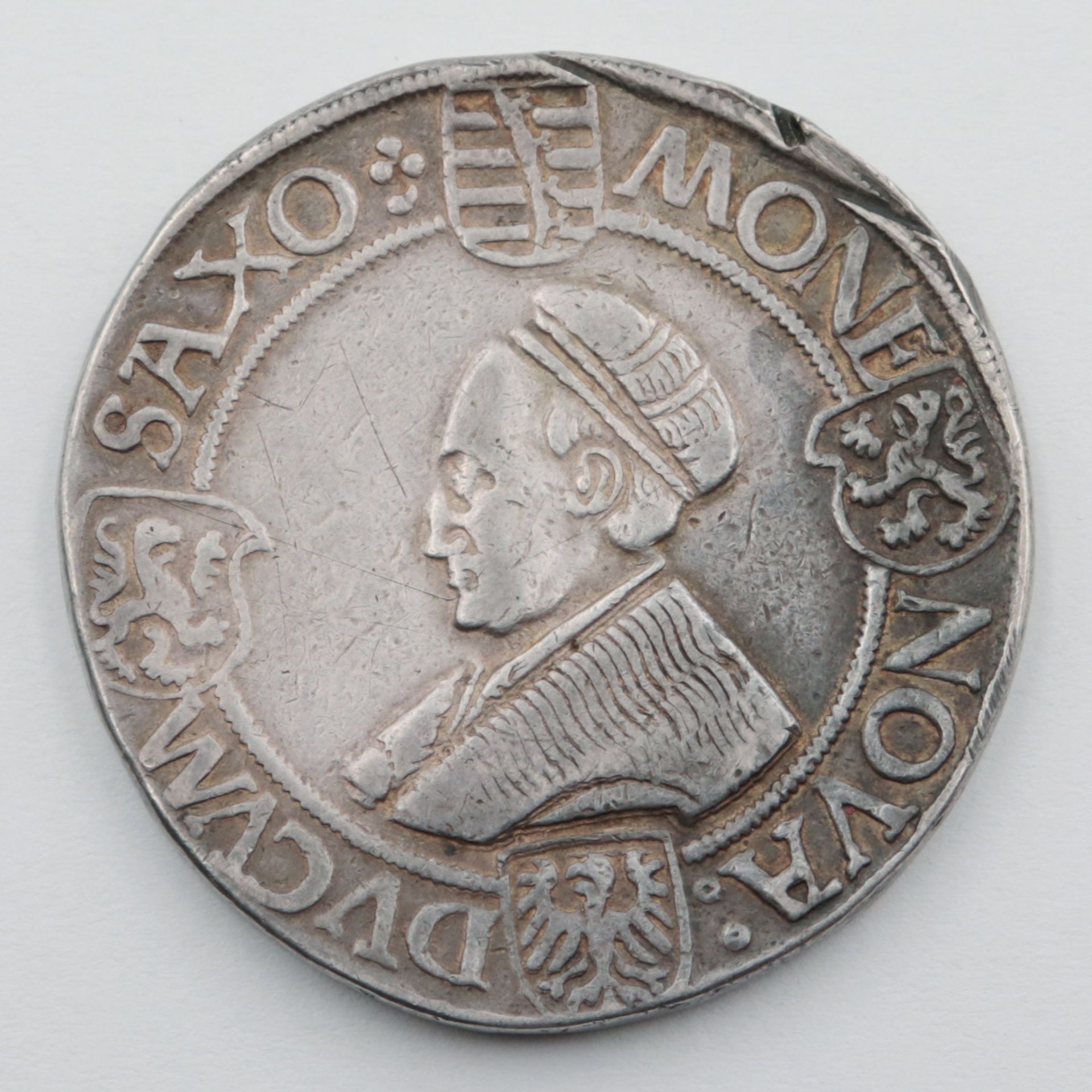 Sachsen Silbermünze, Guldengroschen, Sachsen o. J., Johann der Beständige und Georg 1525-30, - Bild 2 aus 2