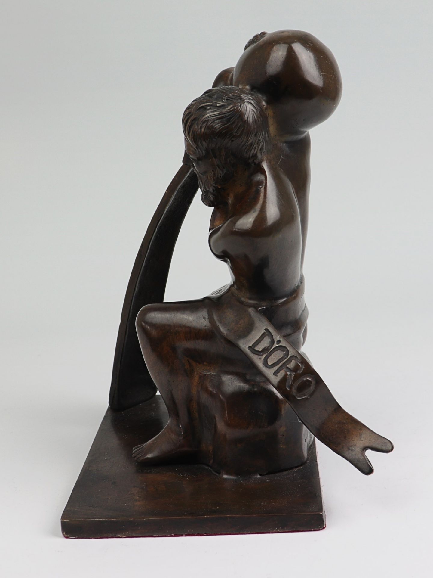 Bronzefigur - Auszeichnung 20.Jh., Italien, Bronze, dunkelbraun patiniert, Preis v. Sele D'Oro - Image 2 of 6