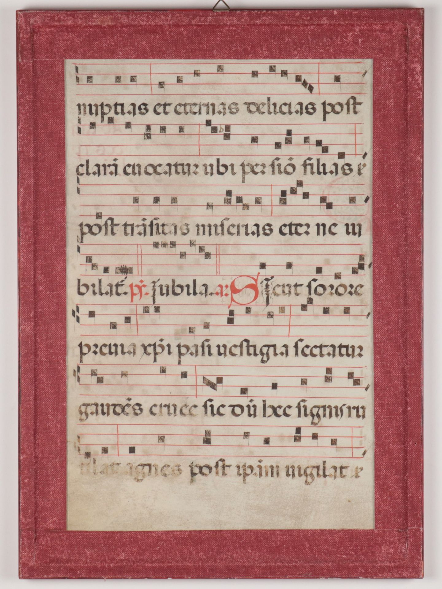 Antiphonarblatt Pergament, doppelseitig beschrieben in Schwarz/Braun u. Rot, einmal m. - Bild 3 aus 5