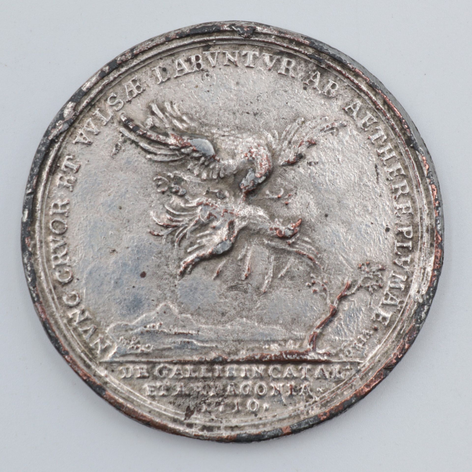 Medaille Spanien, Kupfer, versilbert, Avers: Kopfbild Karl III. v. Spanien u. Indien, Schriftzug: " - Bild 2 aus 4
