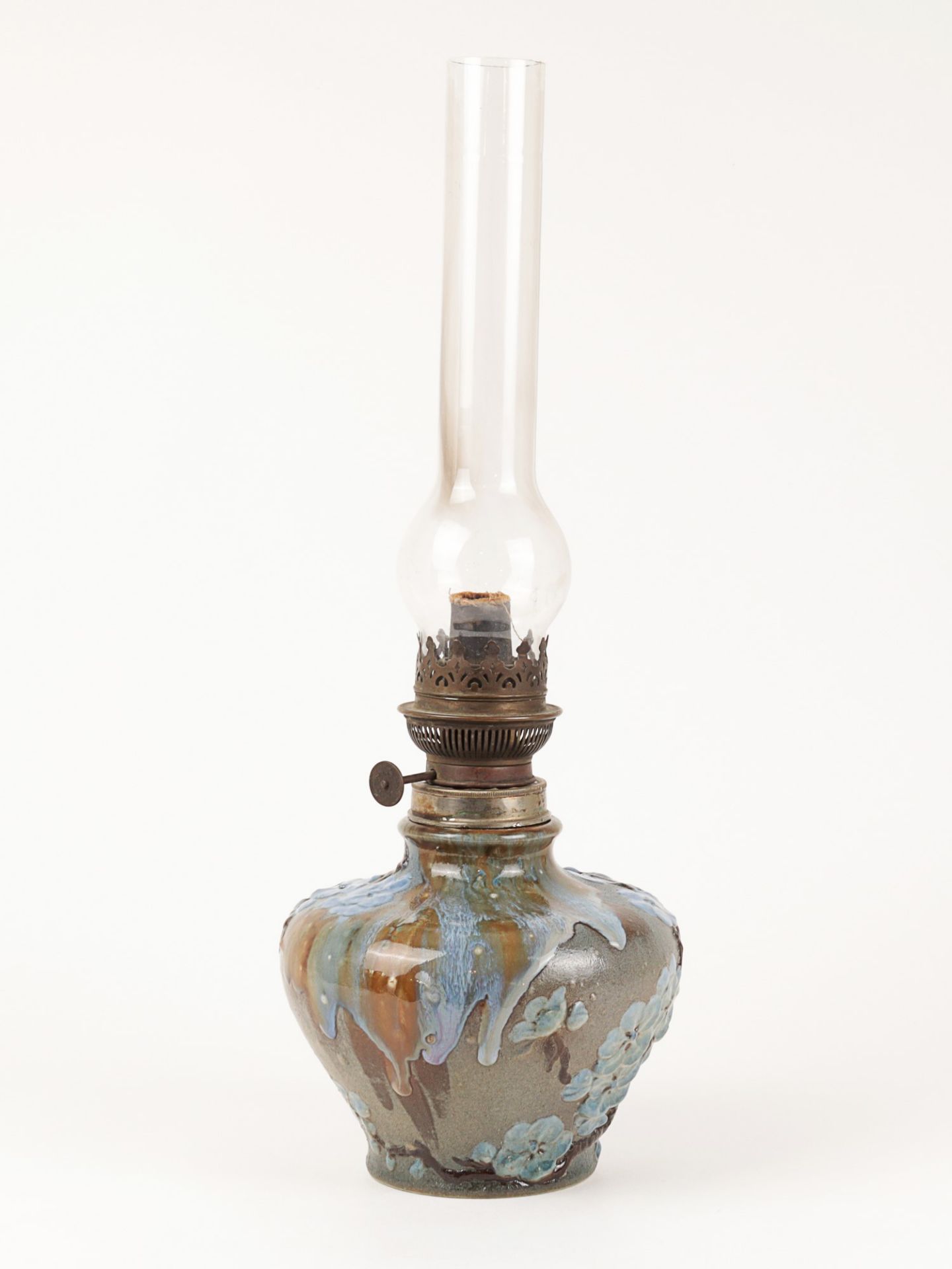 Petroleumlampe um 1900, Jugendstil, Frankreich, Hautin & Boulanger, Choisy-le-Roi, Nr. 1785 G 10,