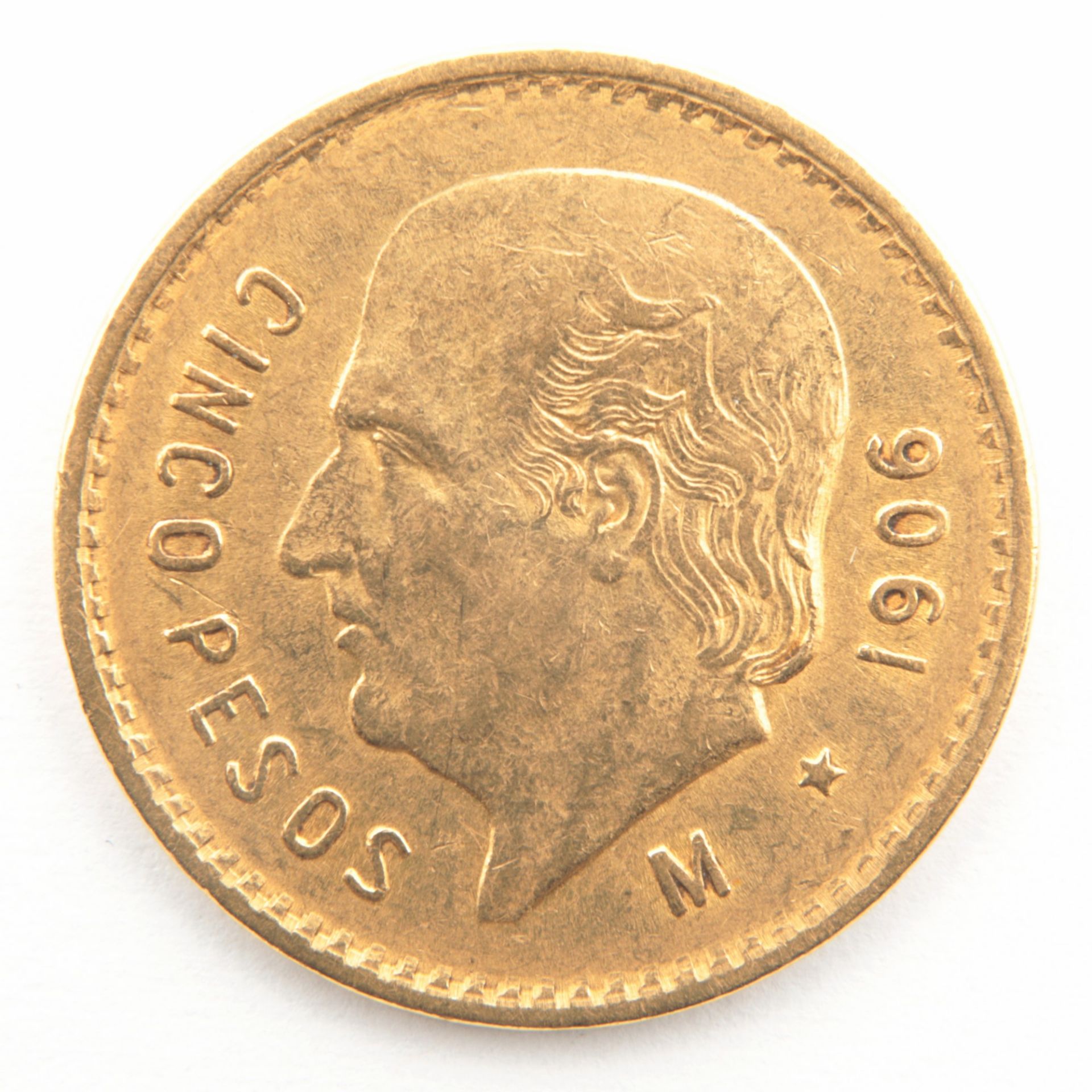 Goldmünze - Cinco Pesos 1906, Mexiko, Estados unidos Mexicanos/Vereinigten Mexikanischen Staaten (