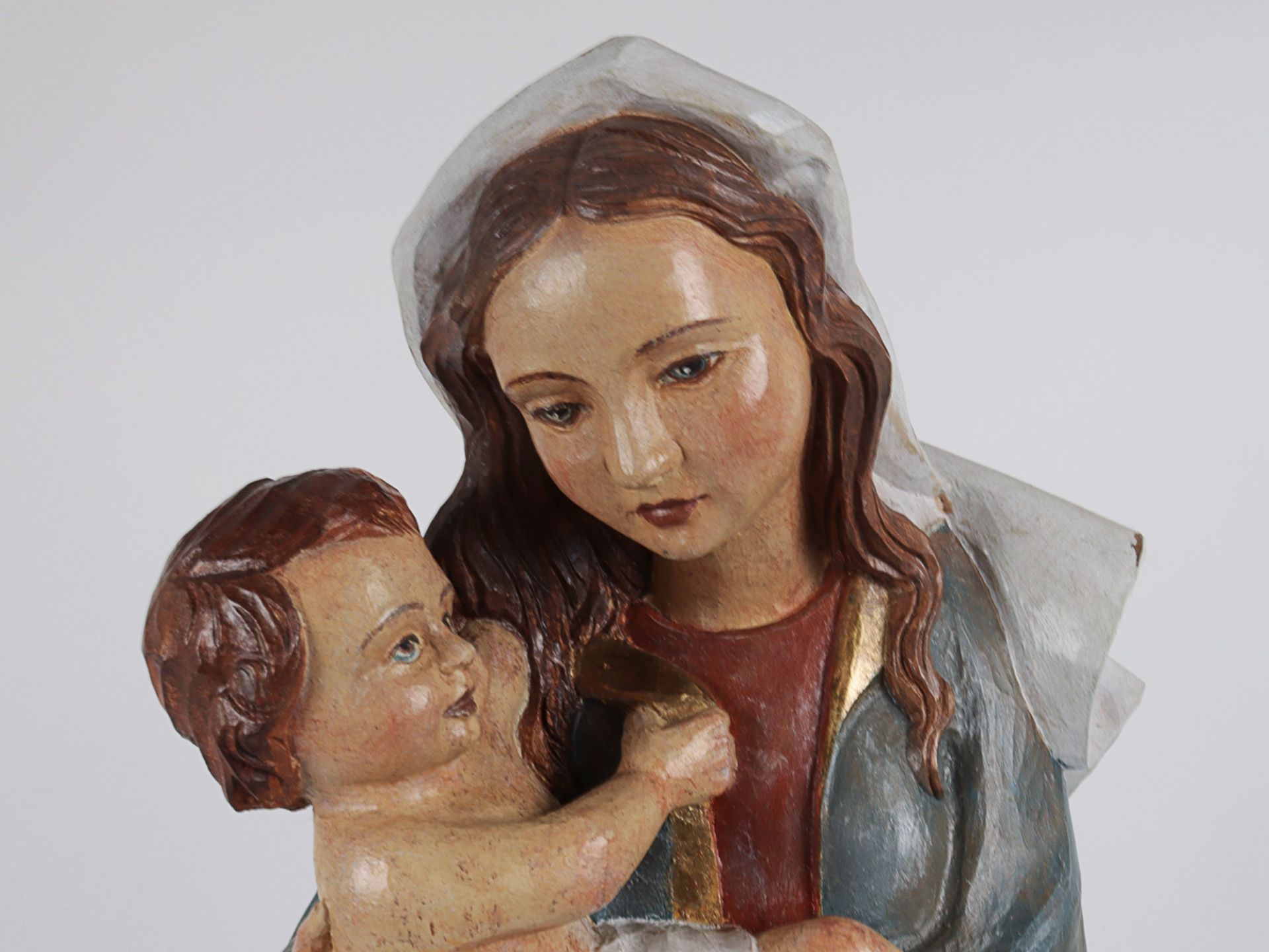 Nocker, Carl P. - Madonna Südtiroler Holzbildhauer, lebt in Nürnberg, Klebeetikett, Holz - Image 3 of 5