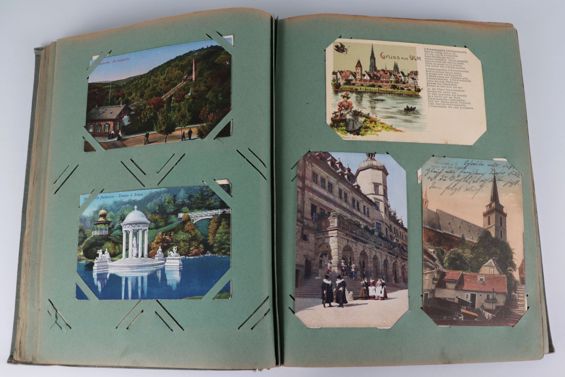 Postkartenalbum ab ca. 1900, ca. 260 St,, Aufdruck "Kriegserinnerungen", AK s./w. u. farb. - Bild 9 aus 14