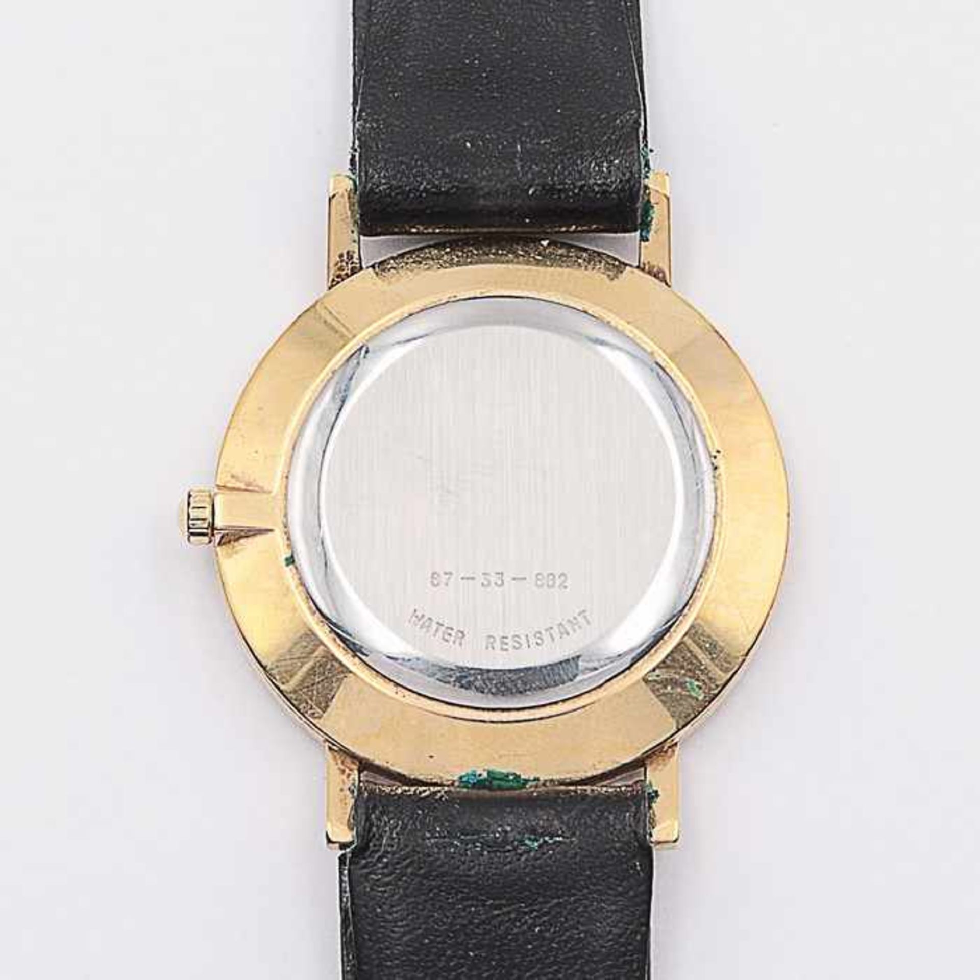 Movado - Damenarmbanduhr Schweiz, rundes Gehäuse, Dca.3cm, schwarzes Zifferblatt, mit goldenem - Image 2 of 3