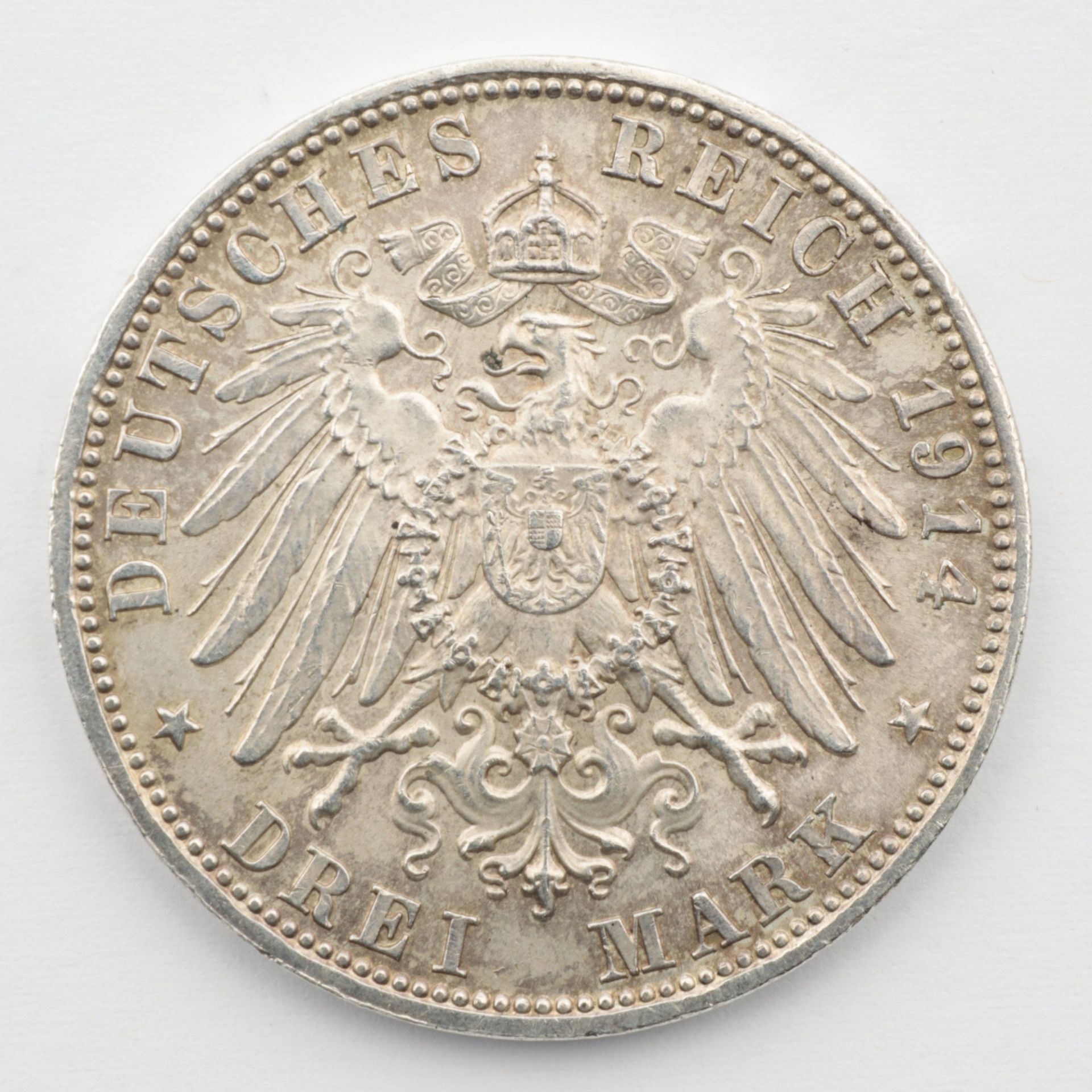 Silbermünze - 3 Mark Bayern, deutsches Kaiserreich, 2 St. bestehend aus: 1x 1911, Avers: Profil des - Bild 4 aus 4