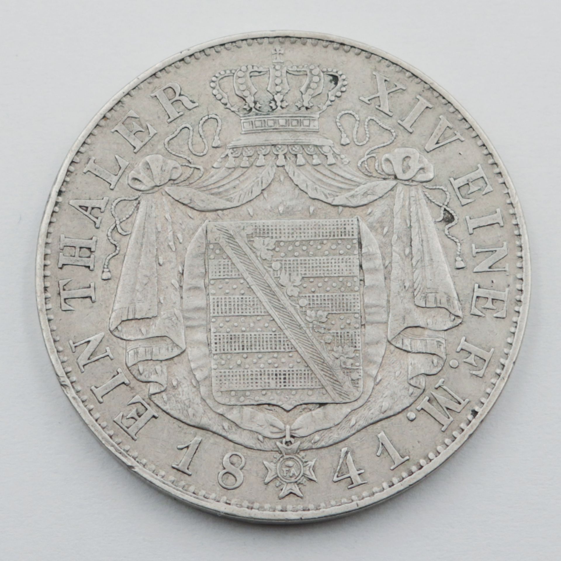 Sachsen Silbermünze, 1Thaler 1841/G, Sachsen-Albertinische Linie Friedrich August II (1836 - 1854), - Bild 2 aus 2