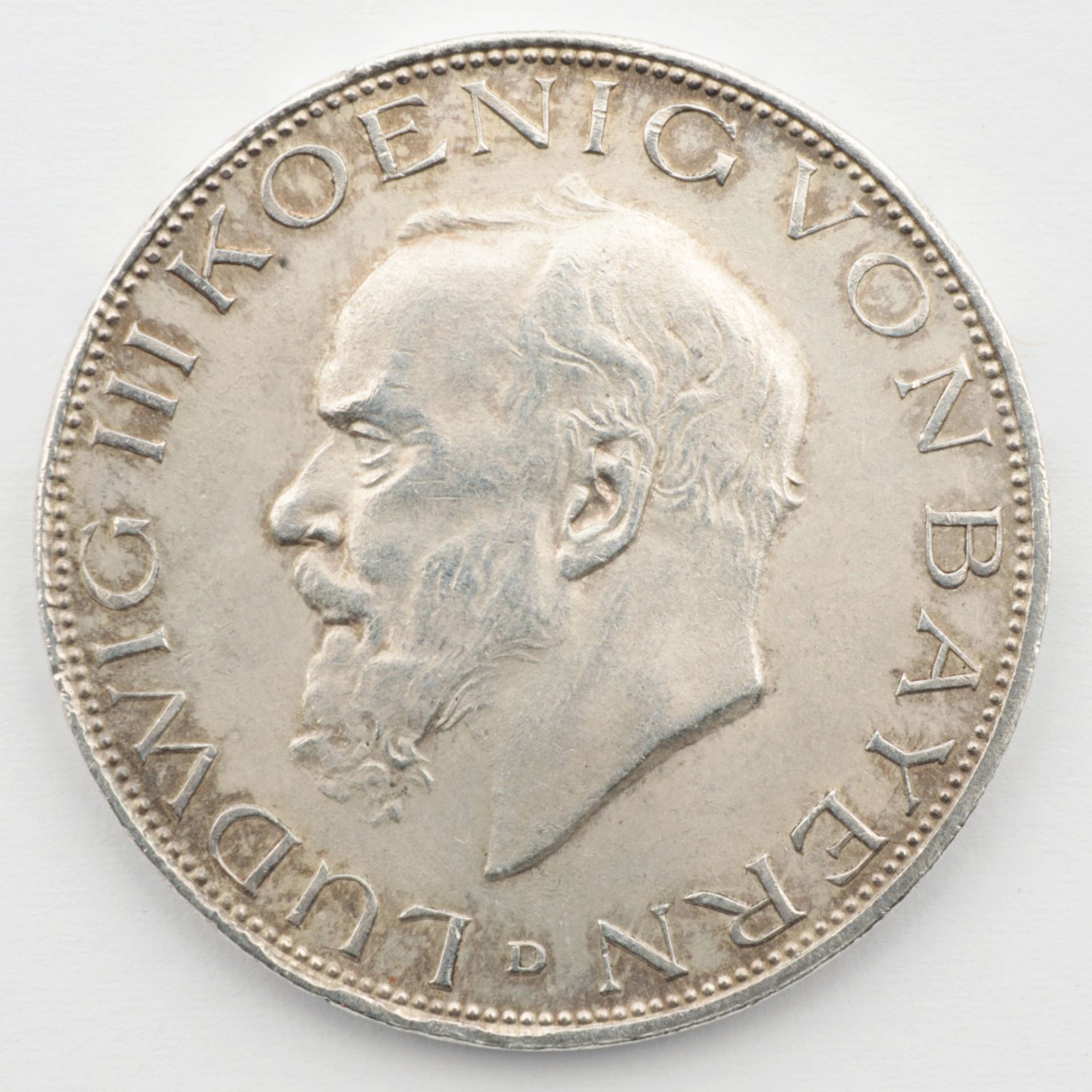 Silbermünze - 3 Mark Bayern, deutsches Kaiserreich, 2 St. bestehend aus: 1x 1911, Avers: Profil des - Bild 3 aus 4