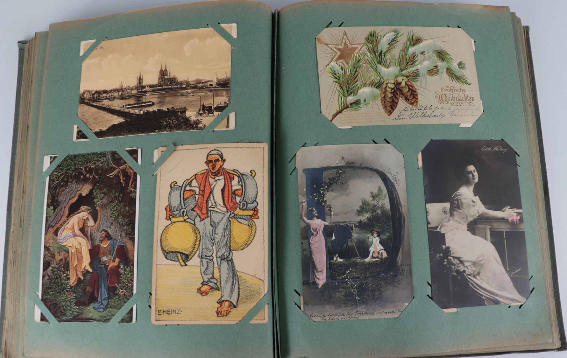 Postkartenalbum ab ca. 1900, ca. 260 St,, Aufdruck "Kriegserinnerungen", AK s./w. u. farb. - Bild 11 aus 14