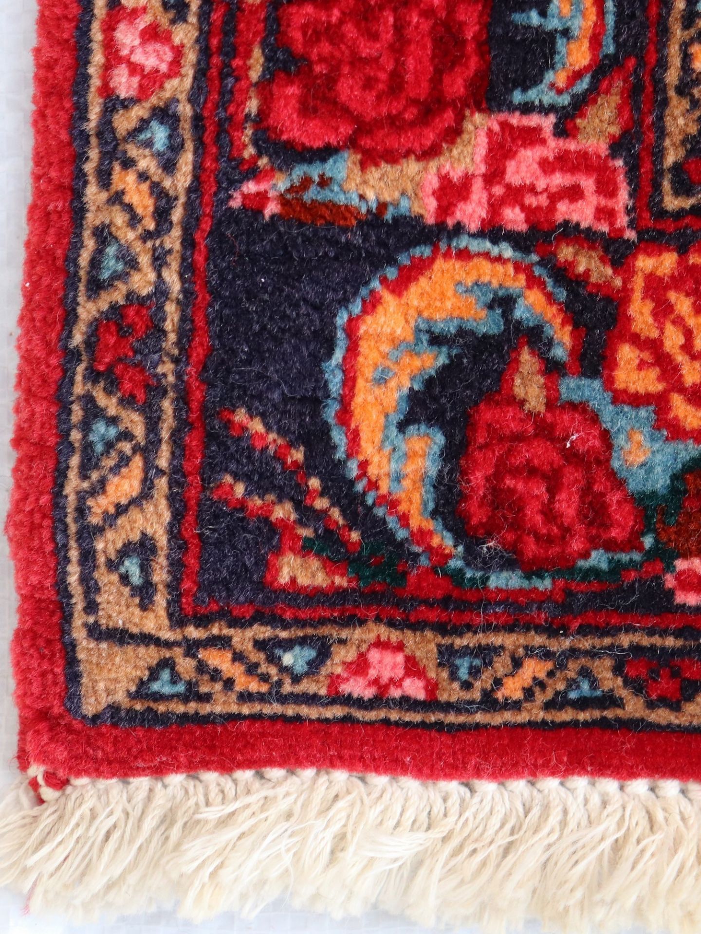 Orientbrücken - Pendant Iran, Baumwolle/Korkwolle, 2 St., rotgrundig, weißes Feld mit Medaillon, - Bild 3 aus 5
