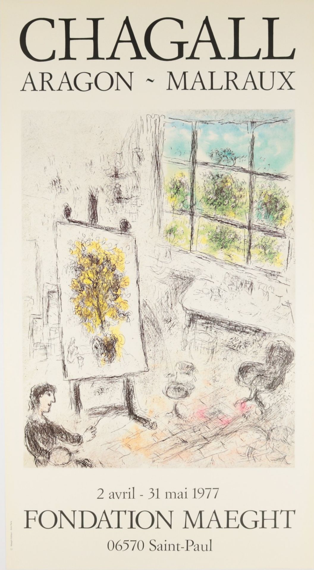 Ausstellungsplakat - Monet, Claude/Chagall, Marc 2 St. bestehend aus: 1x Claude Monet, 1840 Paris - - Image 2 of 3