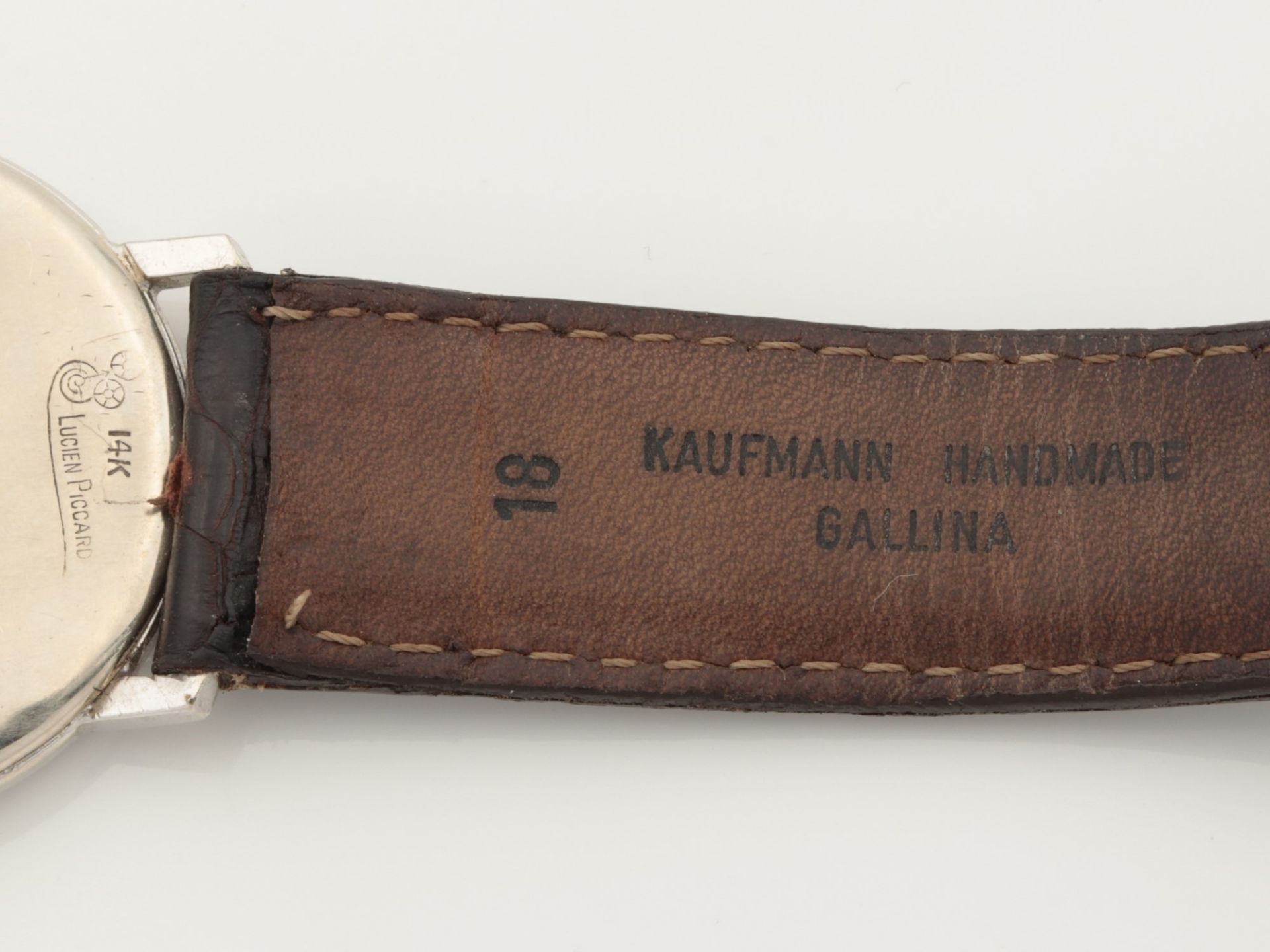 Lucien Piccard - Damenarmbanduhr gest. 14K für WG 585, rundes Gehäuse, Dca.3cm, gemusterte Lünette - Bild 6 aus 7