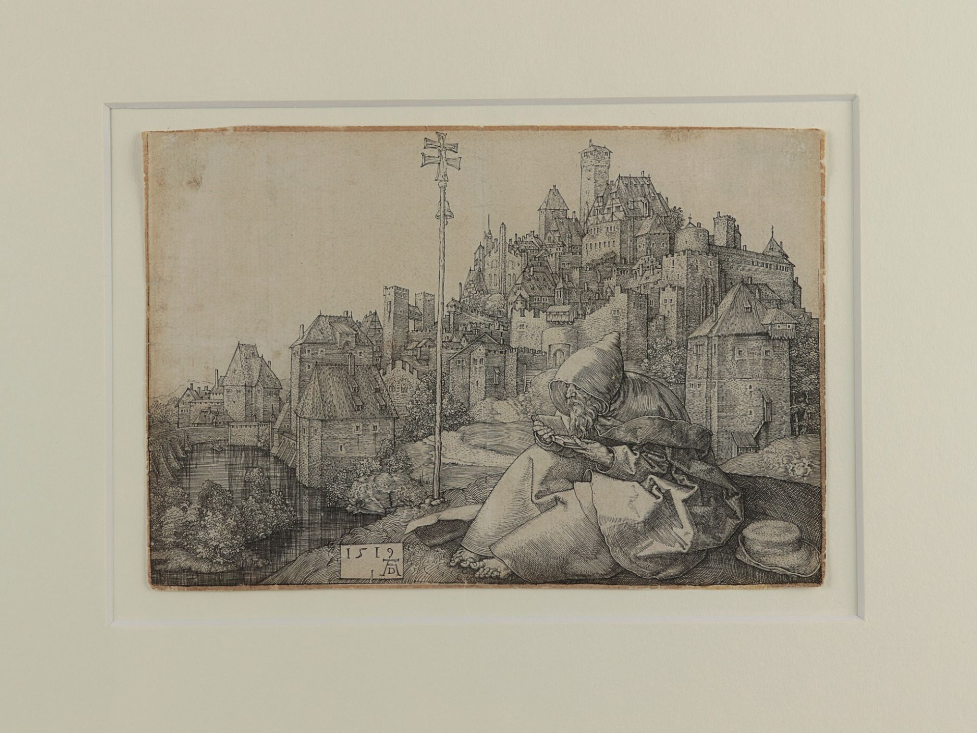 Dürer, Albrecht Dürer, Albrecht (1471 - 1528), "Der heilige Antonius vor der Stadt", Kupferstich, - Bild 2 aus 9