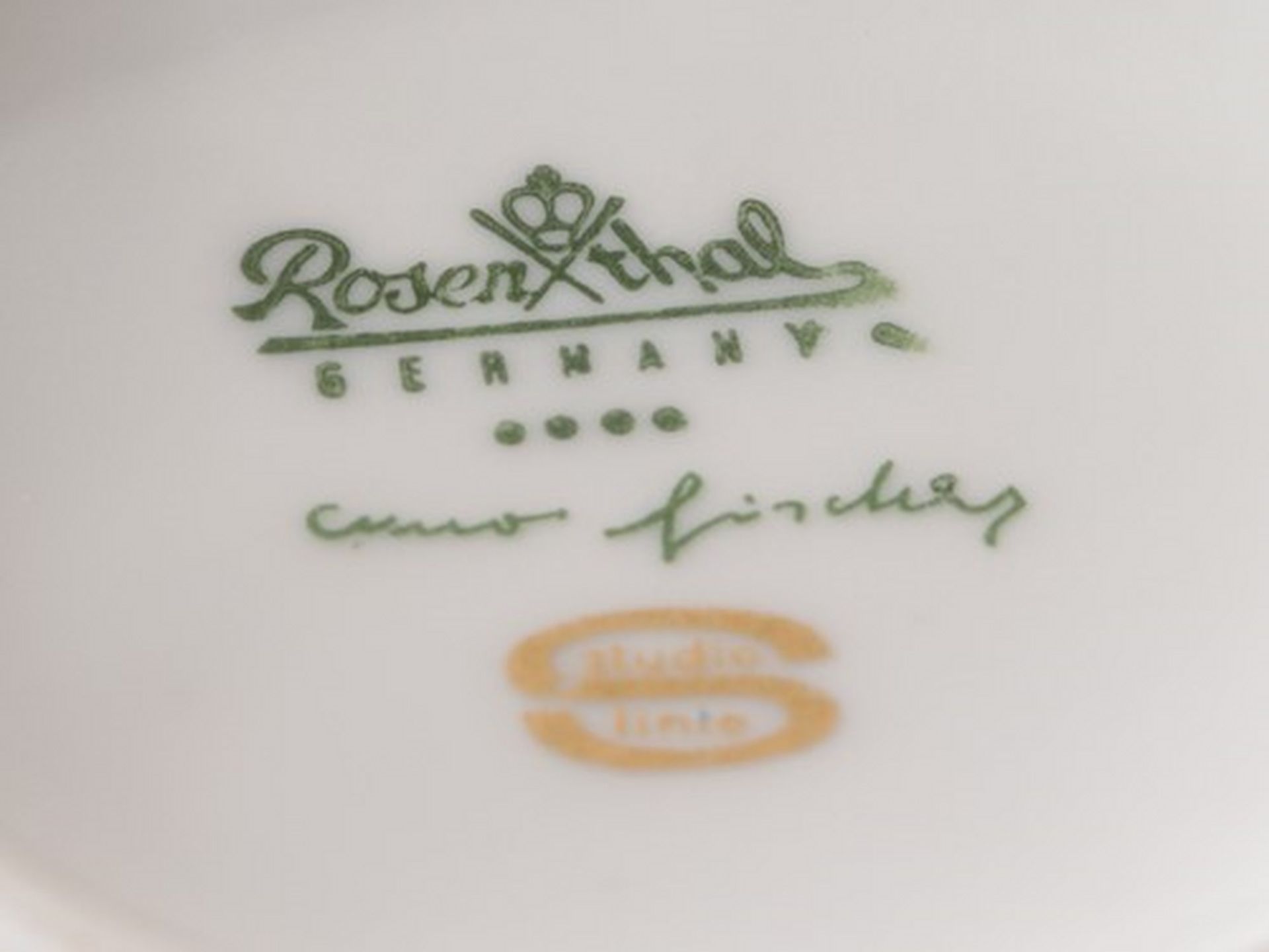Rosenthal - Vasen grüne Stempelmarke, studio-line, 2 St. bestehend aus: 1x "Porcelaine Noire", - Image 5 of 5