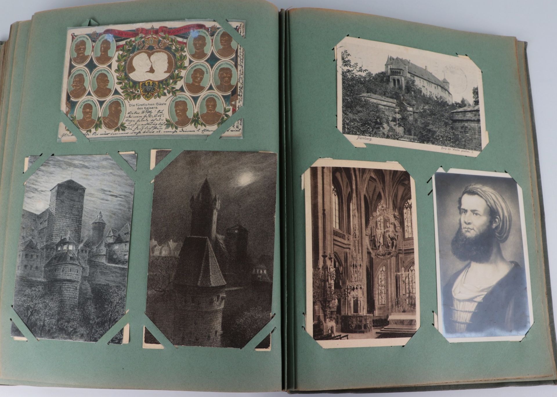 Postkartenalbum ab ca. 1900, ca. 260 St,, Aufdruck "Kriegserinnerungen", AK s./w. u. farb. - Bild 13 aus 14