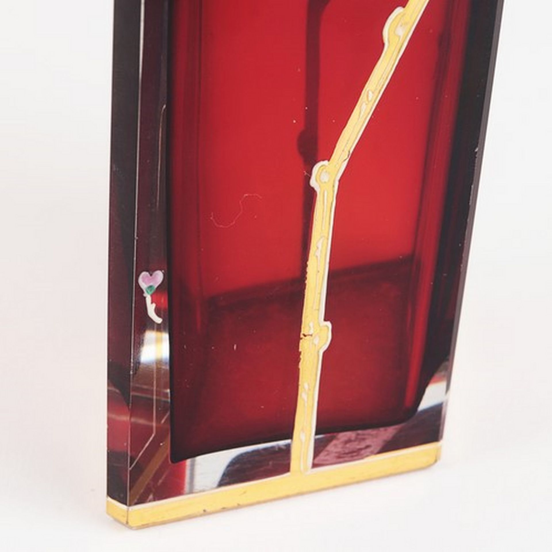 Joseph Riedel - Vase wohl Joseph Riedel, farbloses Glas, rautenförmiger Stand u. Korpus, - Image 5 of 5