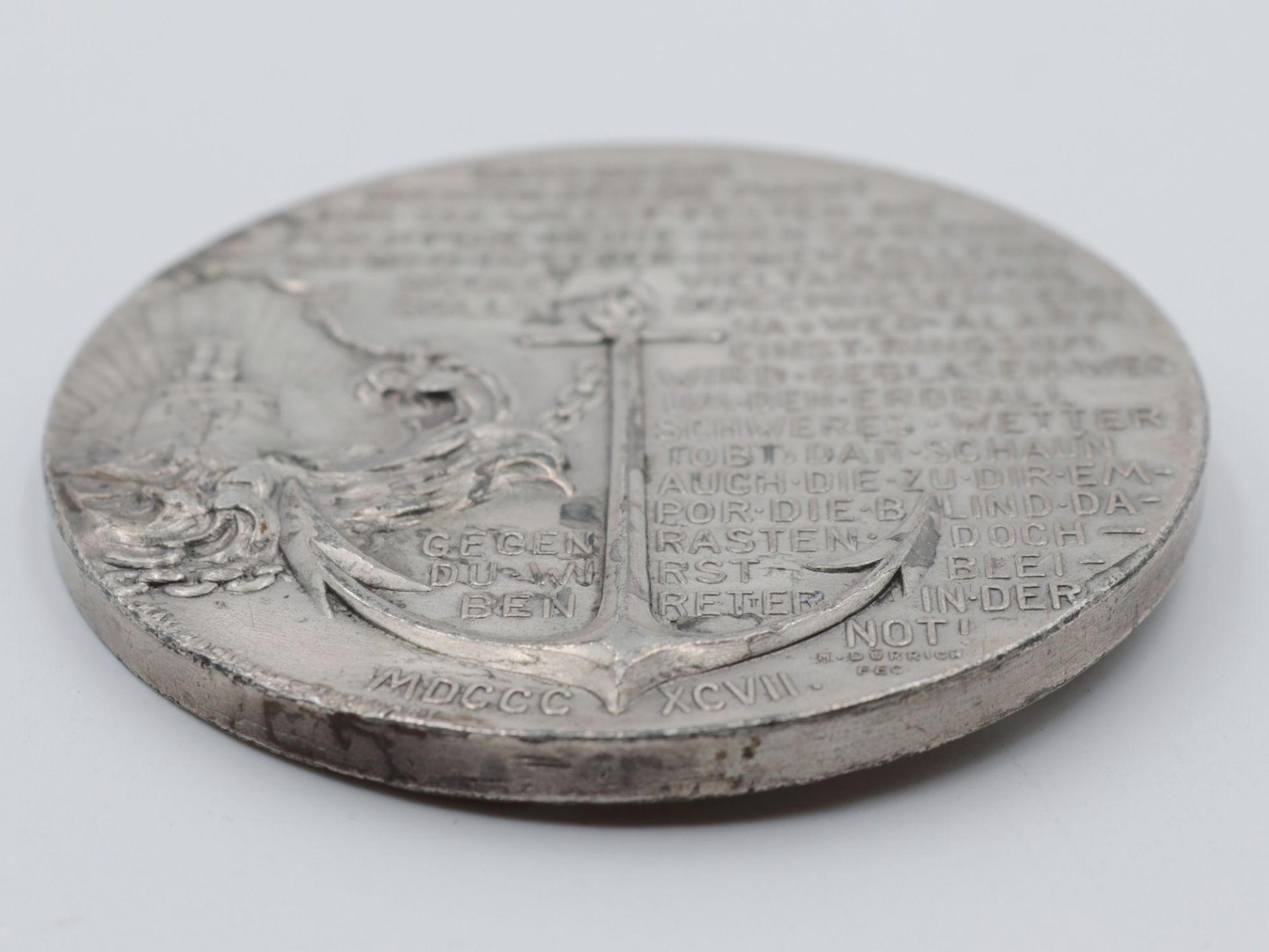 Medaille - Wilhelm II. 1897, Bronze versilbert, Vorderseite: Profil Wilhelms II, "Deutscher Kaiser - Bild 3 aus 4