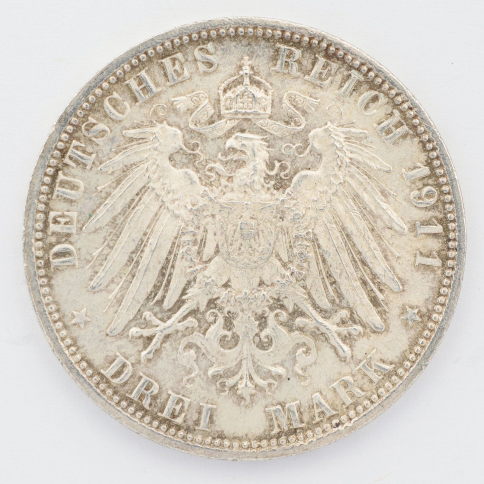 Silbermünze - 3 Mark Bayern, deutsches Kaiserreich, 2 St. bestehend aus: 1x 1911, Avers: Profil des - Bild 2 aus 4