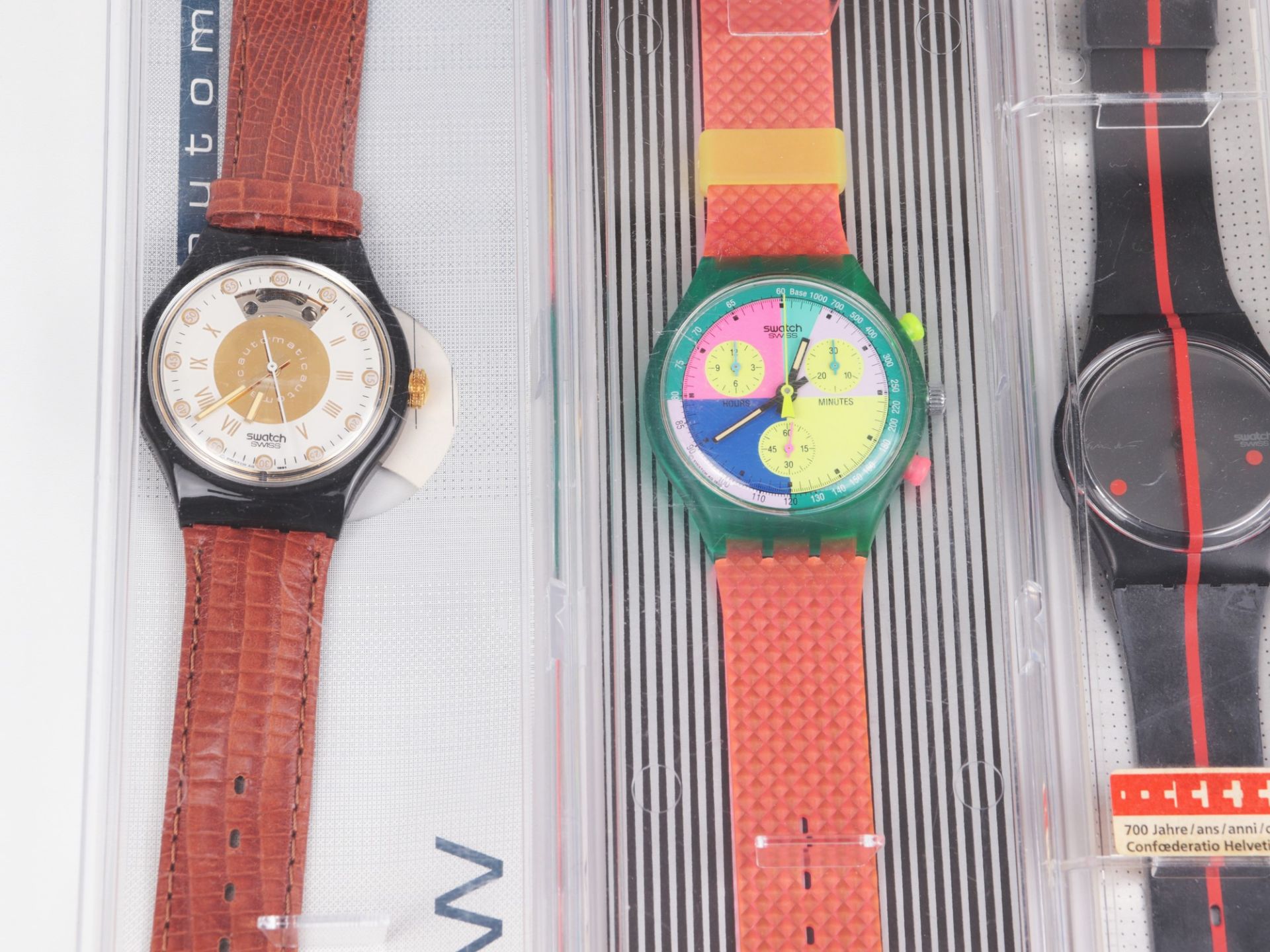 Swatch - Armbanduhren 5 St, Schweiz, versch. Ausführungen, 2x Automatic, fkt.tüchtig, 3x Fkt. - Bild 3 aus 4