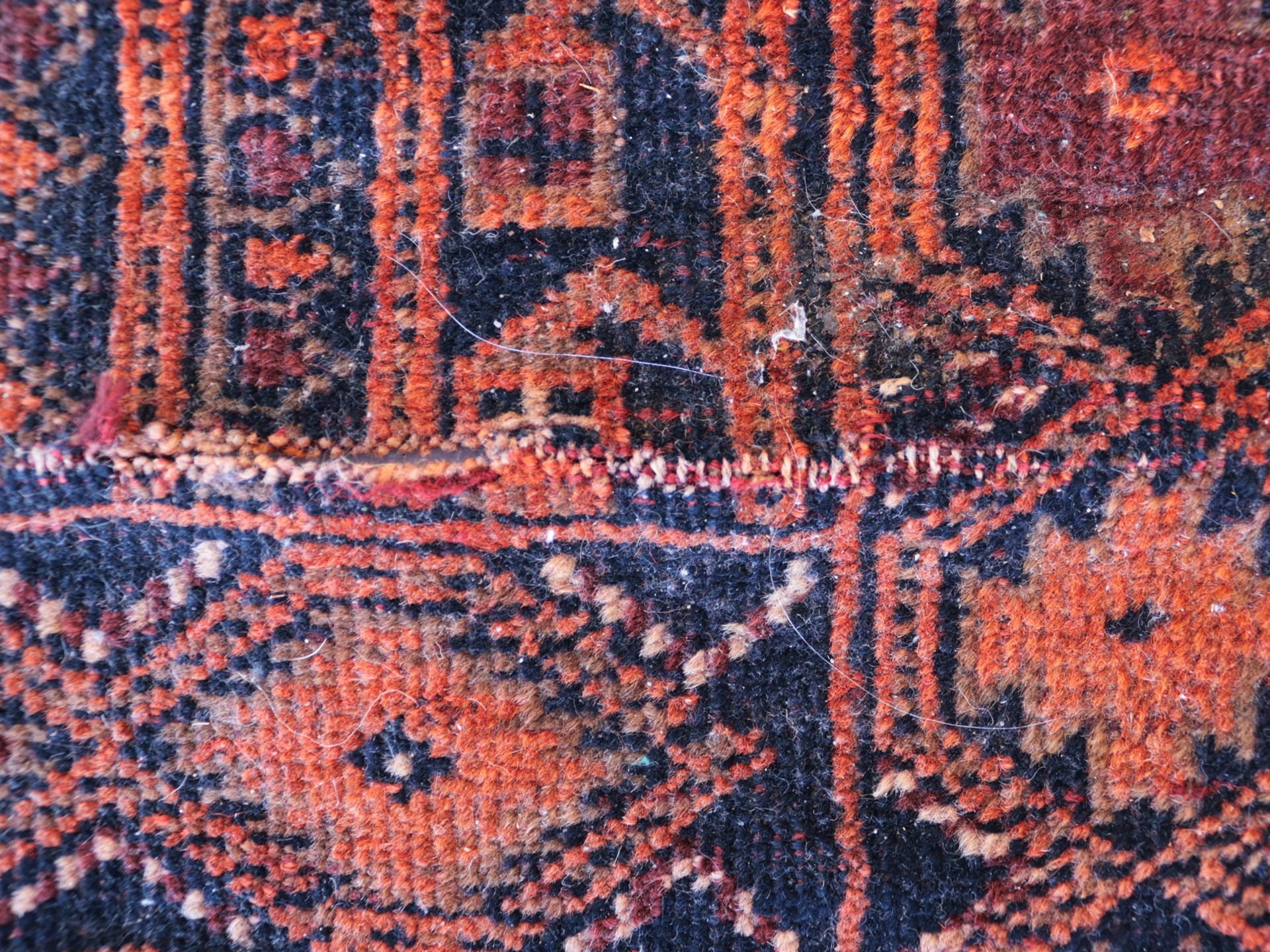 Orientbrücke Turkmenistan, Engsi, Wolle/Wolle, Riss, Alterssp., reinigungsbedürftig, - Bild 4 aus 5