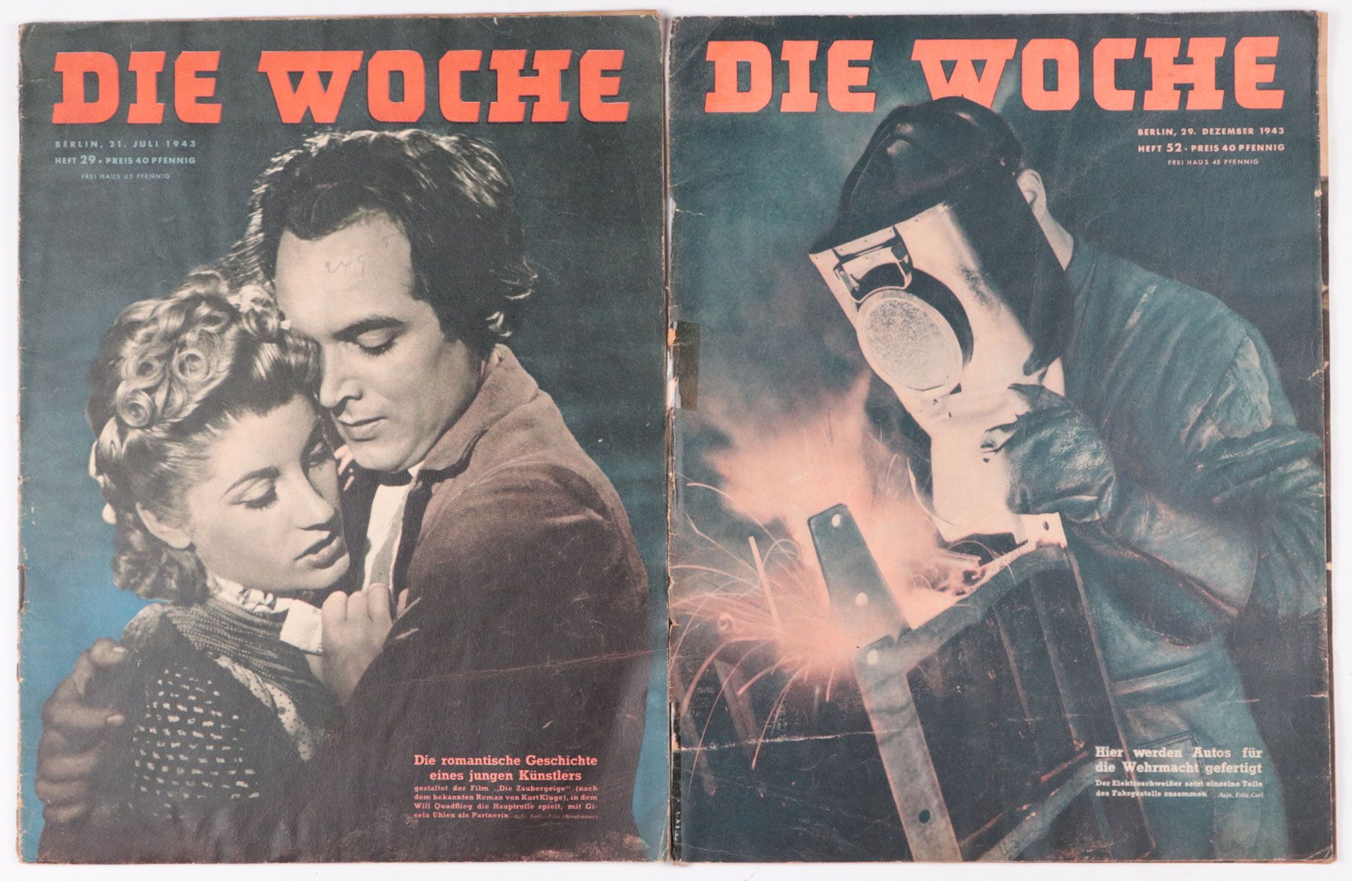 Zeitschriften – 3. Reich 10 St., „Die Woche“, 1942/43/44, Alterssp. - Image 6 of 7