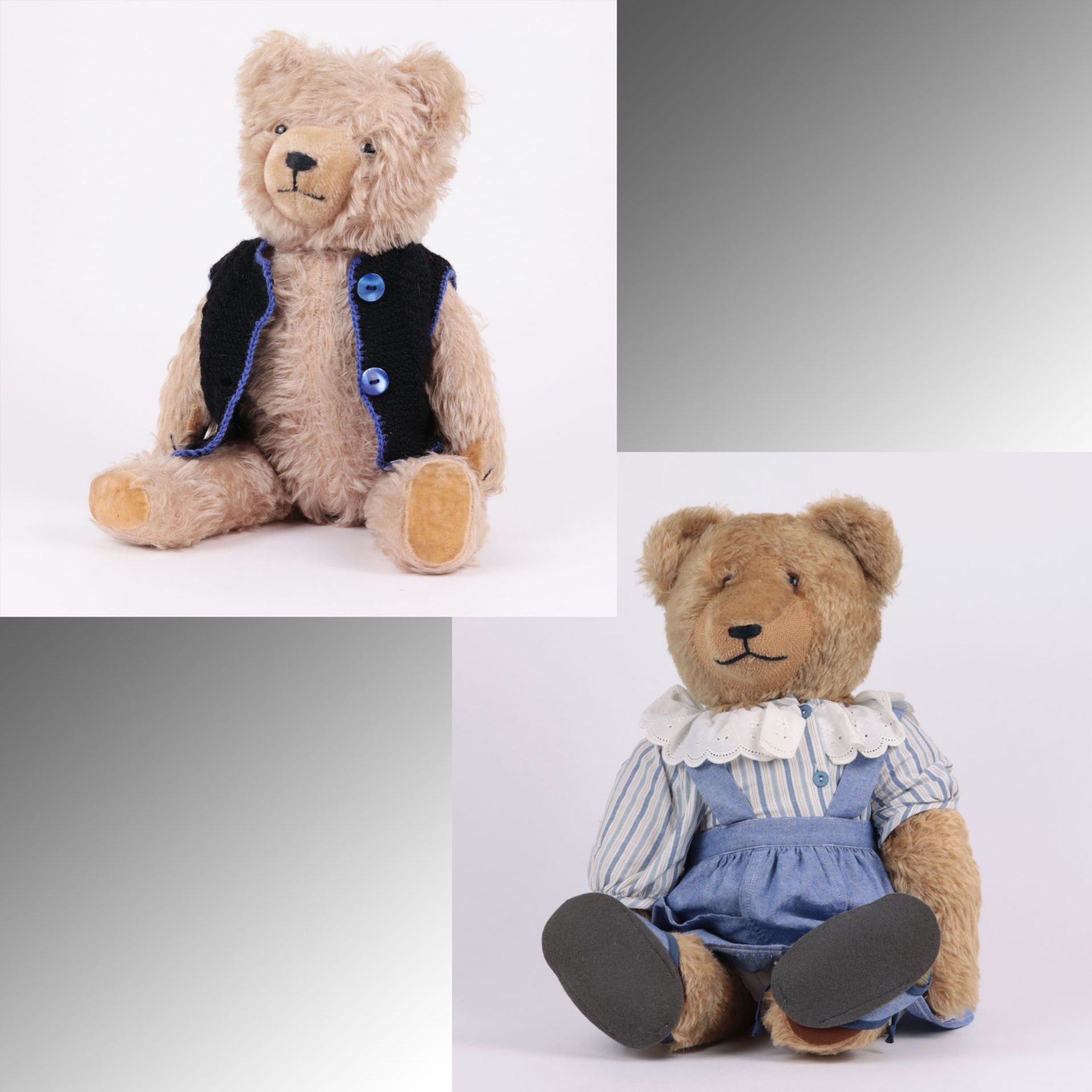 Plüschtiere Hermann-Teddybär, blonder Mohairplüsch, 5-fach gegliedert, Glasaugen, m