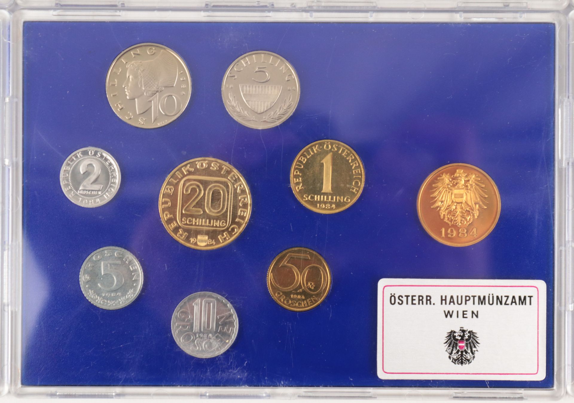 Münzen Kursmünzsätze Österreich, 9 St., 10 Groschen - 20 Schilling, Österr. Haup - Bild 2 aus 4