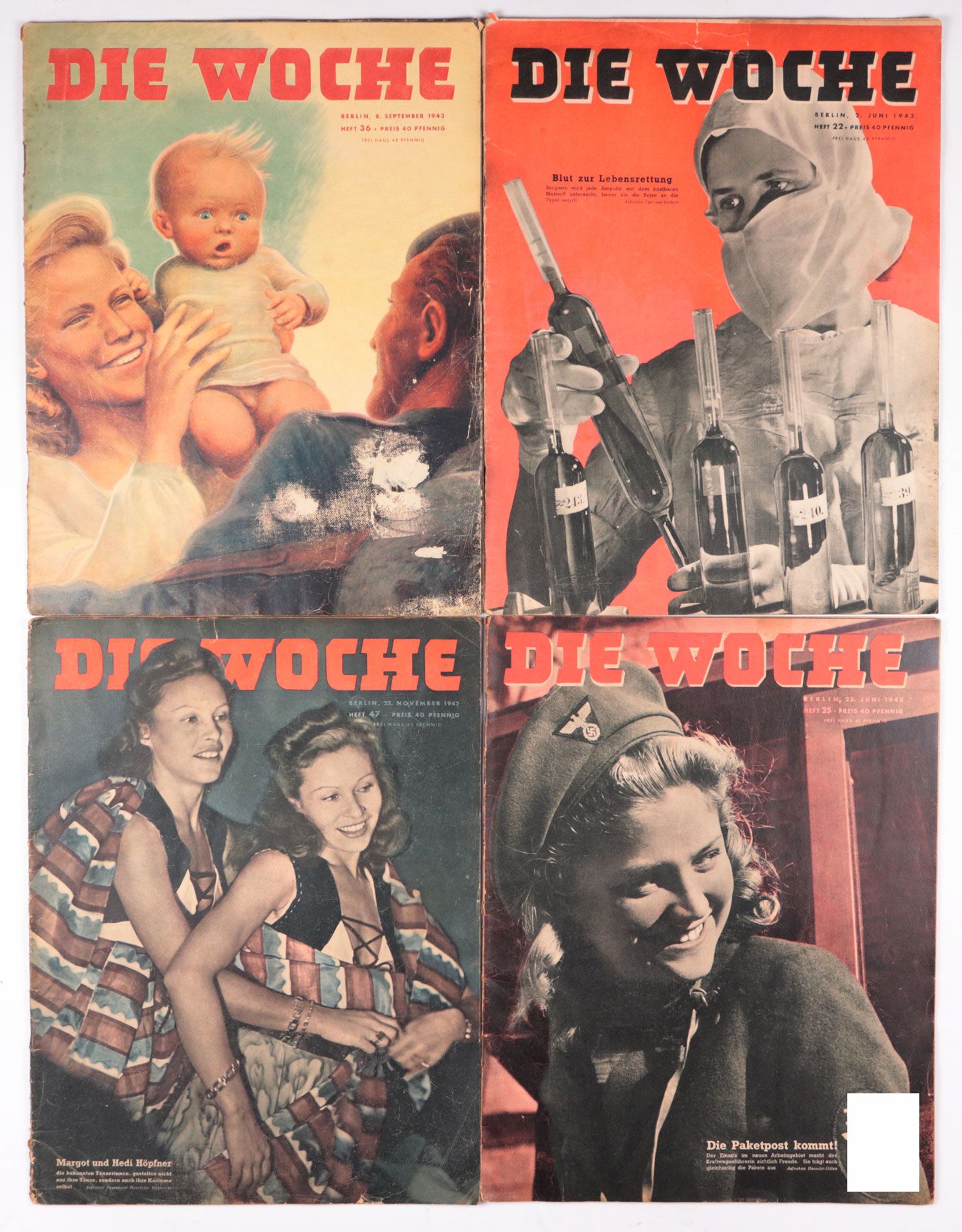 Zeitschriften – 3. Reich 10 St., „Die Woche“, 1942/43/44, Alterssp. - Image 4 of 7