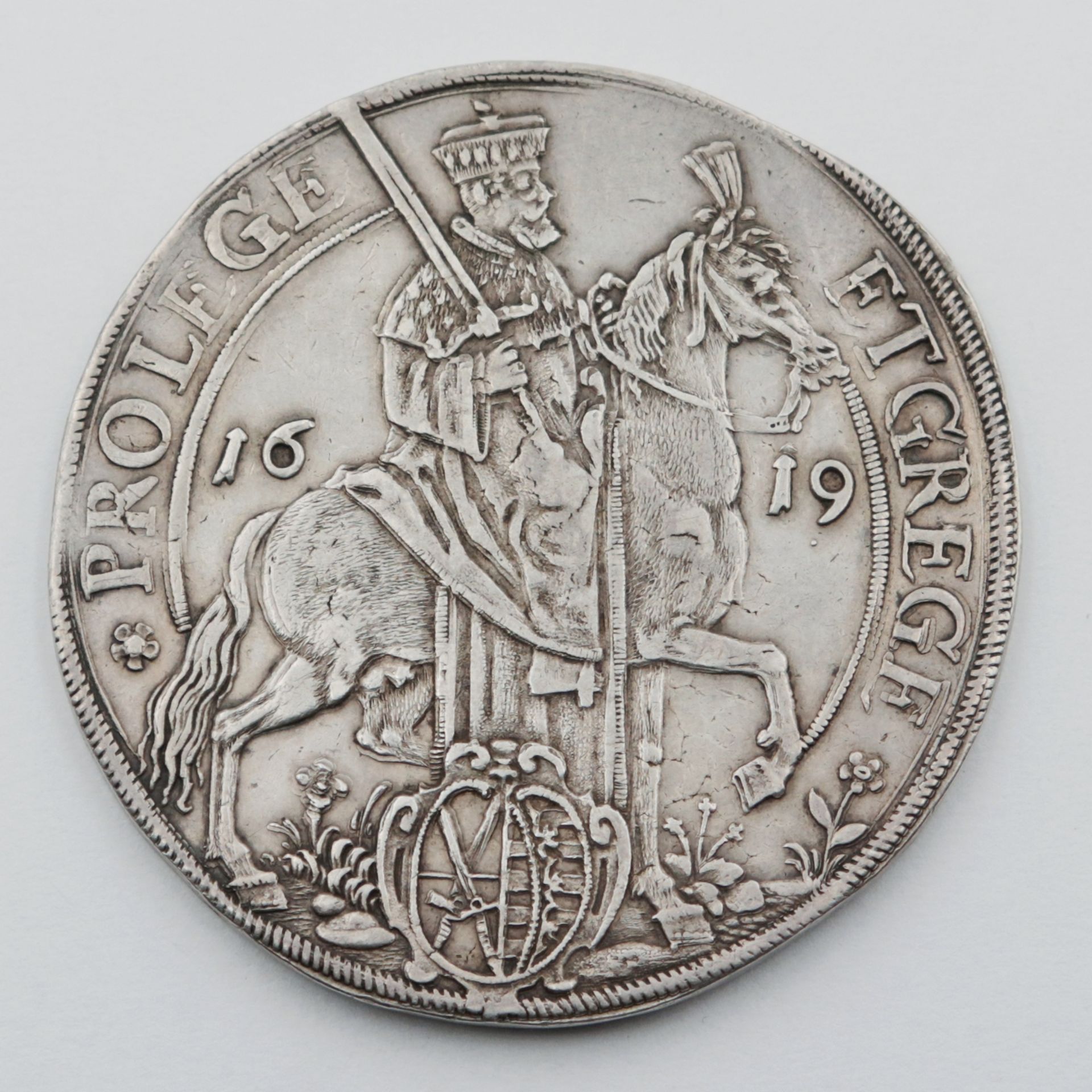 Sachsen Silbermünze, Vikariatstaler, 1619, Prolege Et Grege, Johann Georg I, Kurfürs