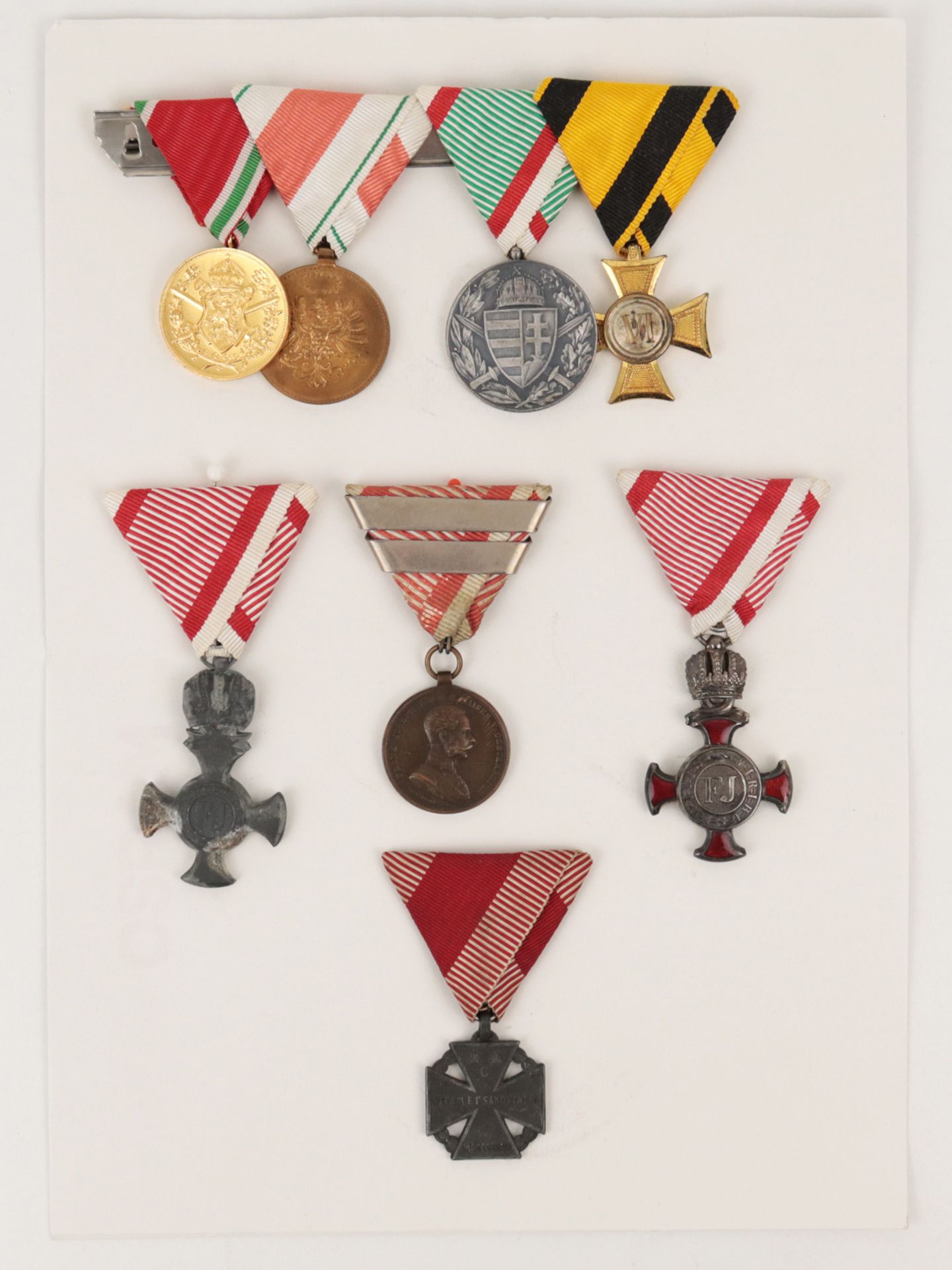 Orden Österreich - 1. WK Ordensspange mit 4 Auszeichnungen, Kriegerverein, Österreic