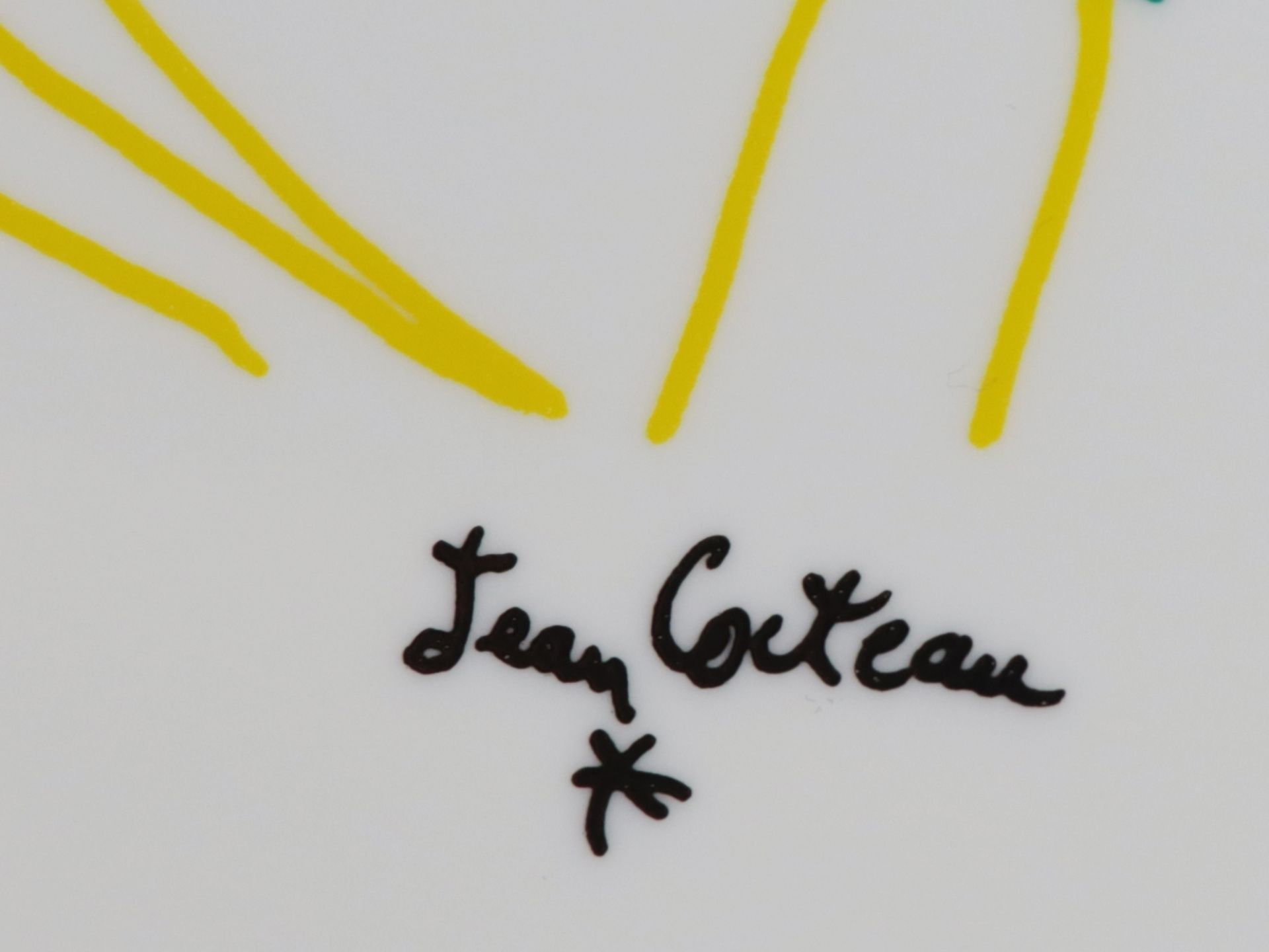 Jean Cocteau - Teller schwarze Marke, Promo-Ceram Editions d'Art, Frankreich, runde le - Bild 3 aus 4