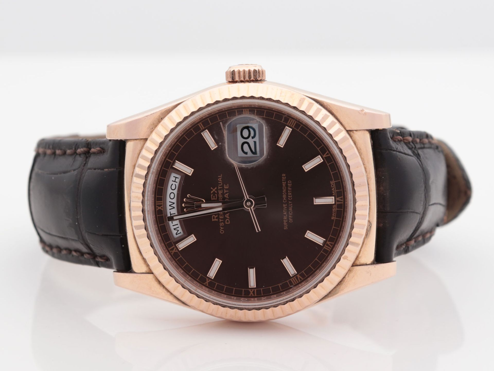 Rolex - Herrenarmbanduhr Roségold 750, Rolex Day-Date Oyster Perpetual, Superlative C - Image 5 of 17