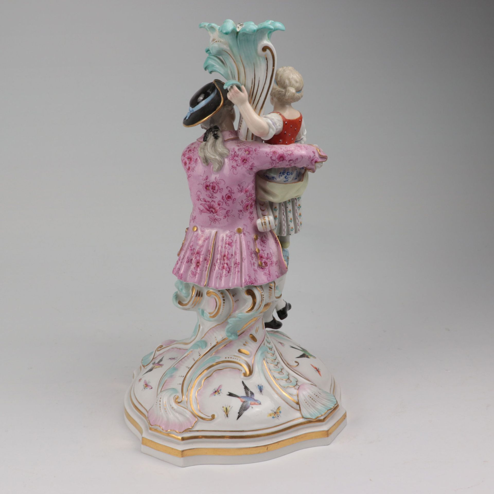 Meissen - Kerzenleuchter blaue Knaufschwerter, Figurenleuchter, Modell-Nr. D 177, von - Image 4 of 8