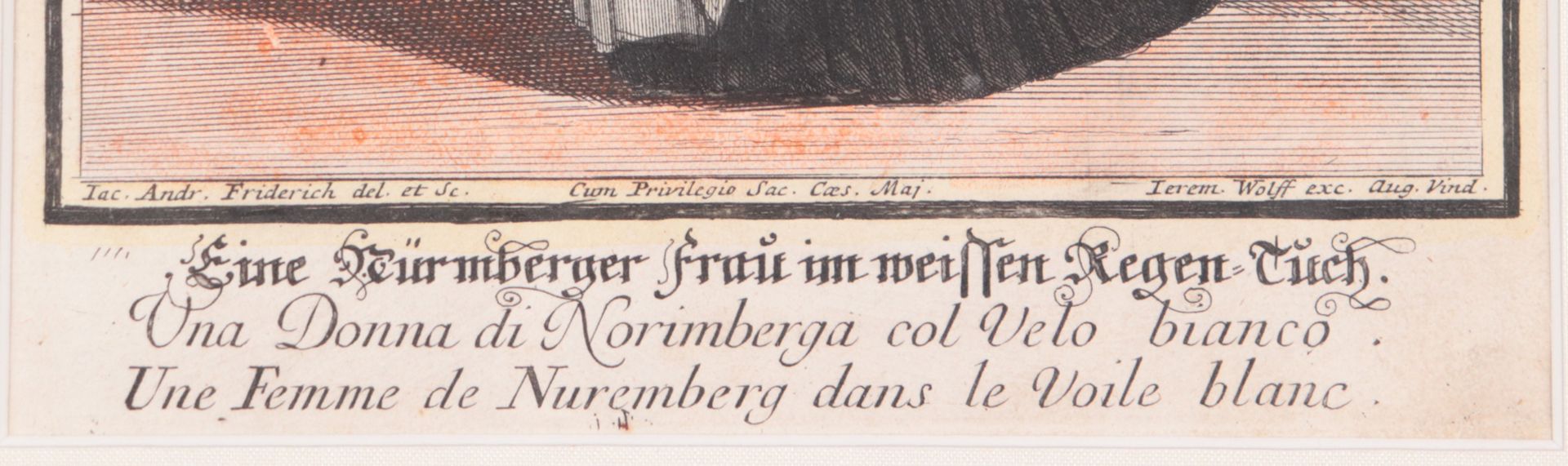 Nürnberger Trachten - 3 Stück 3 St. bestehend aus: 1x "Eine Nürnberger Frau im weißen Regen-Tuch", - Image 4 of 14