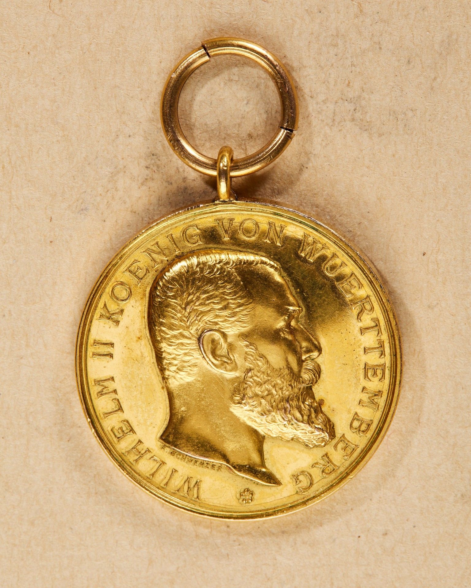 Württemberg: Goldene Militärverdienstmedaille mit dem Bild König Wilhelm II. (1892-1918)