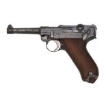 Halbautomatische Pistole Mod. P 08 der Polizeiwehr Herst.: GF ERFURT 1912 S.Nr.: 3730 a Kal.: 9m...