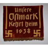 Rednerpultbehang anläßlich der Eingliederung Österreichs in das Deutsche Reich.