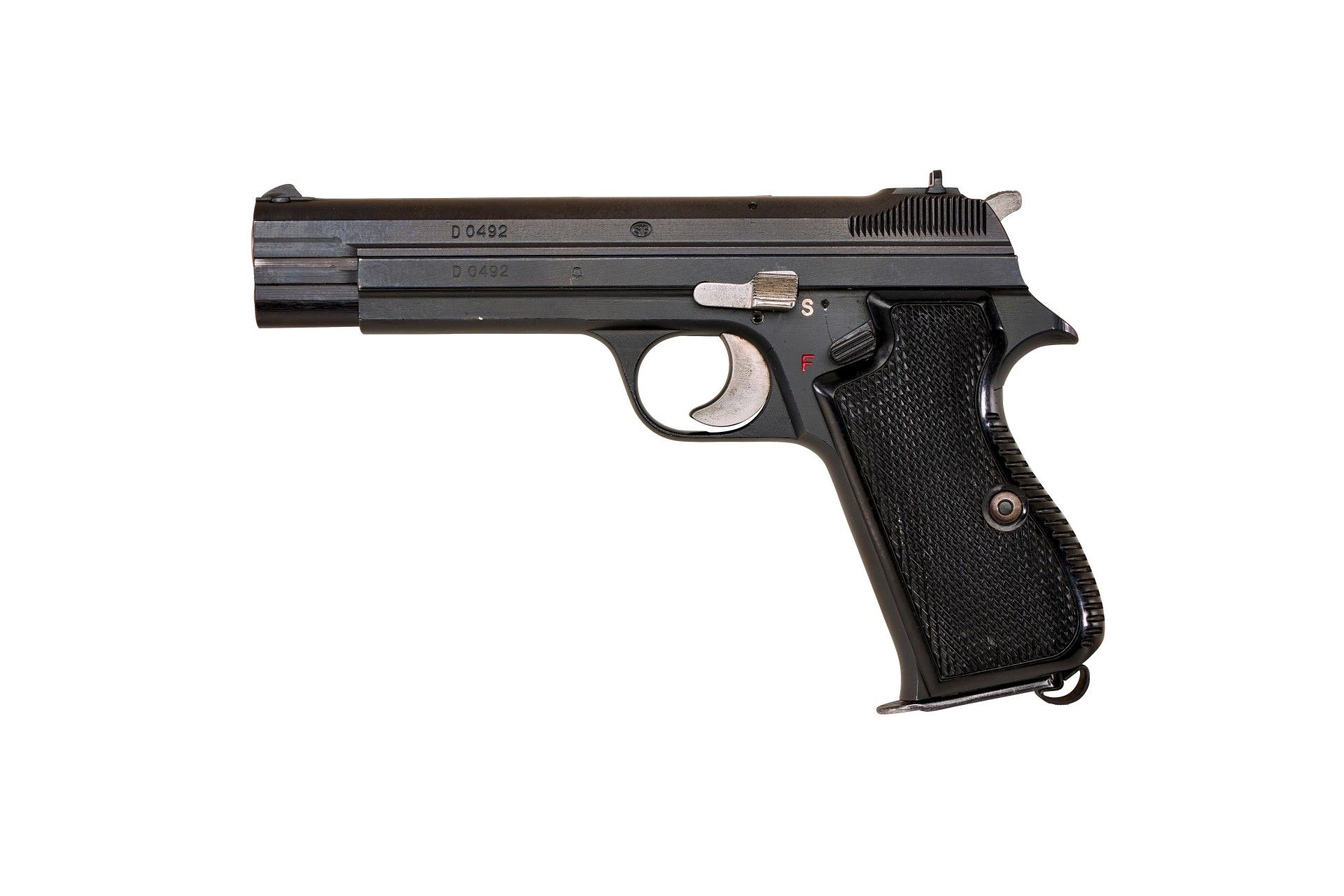 Pistole Mod. SIG P 210/4 des BGS S.Nr. D 0492 Kal.: 9mm Luger